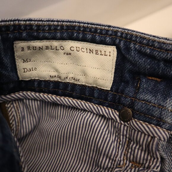 Brunello Cucinelli Relaxed Jeans Monili Loop Wide Leg Denim Size 6 USA 42 IT - Picture 8 of 8